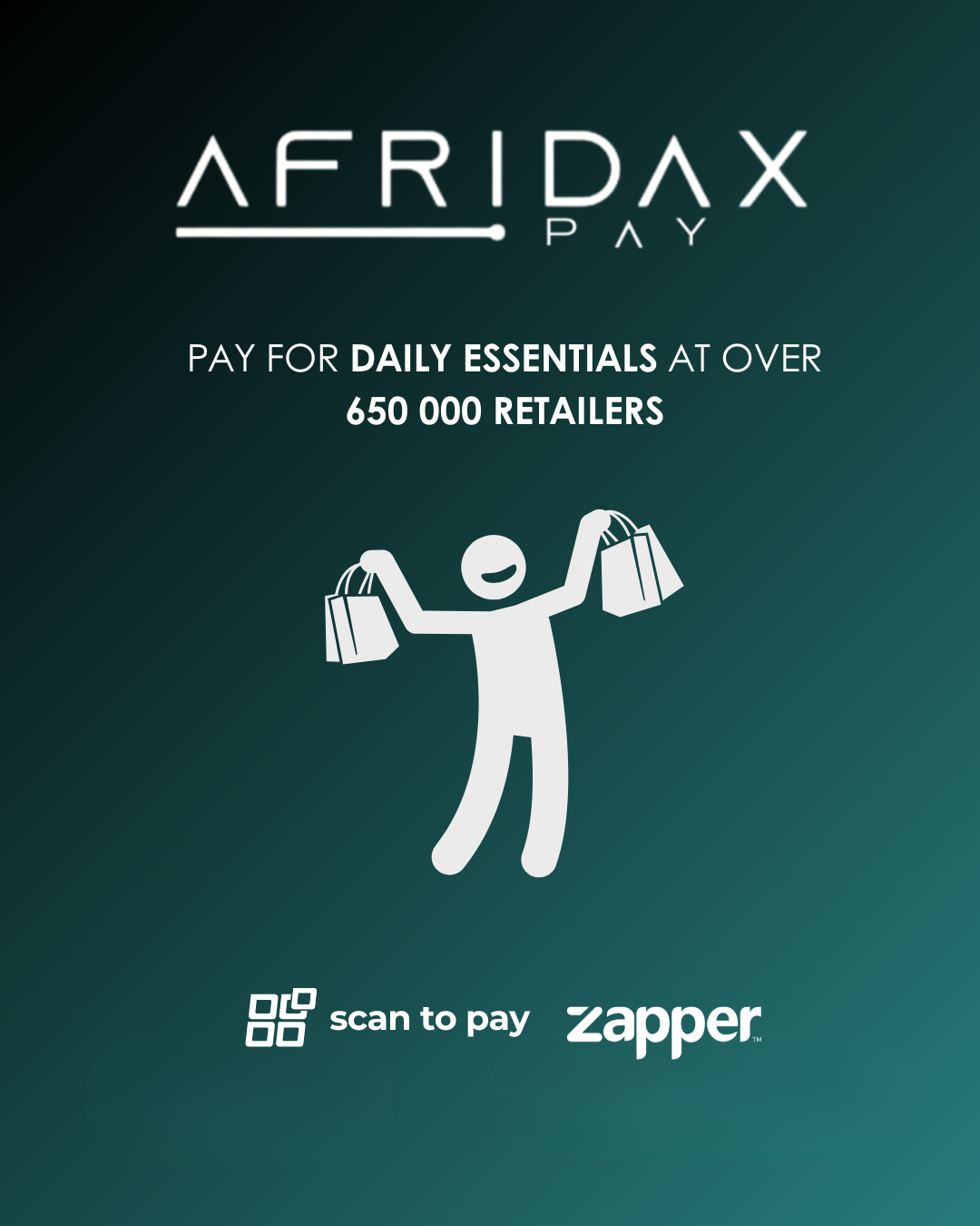 Person paying with AFRIDAX PAY at checkout